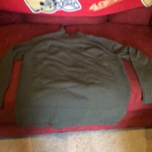 Adrianna Papell Green Crewneck Sweater Knit Classic